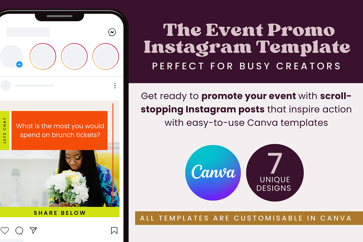 Instagram Event Promo Template, a Social Media Template by Templates by Carey (Photo 2 of 9)