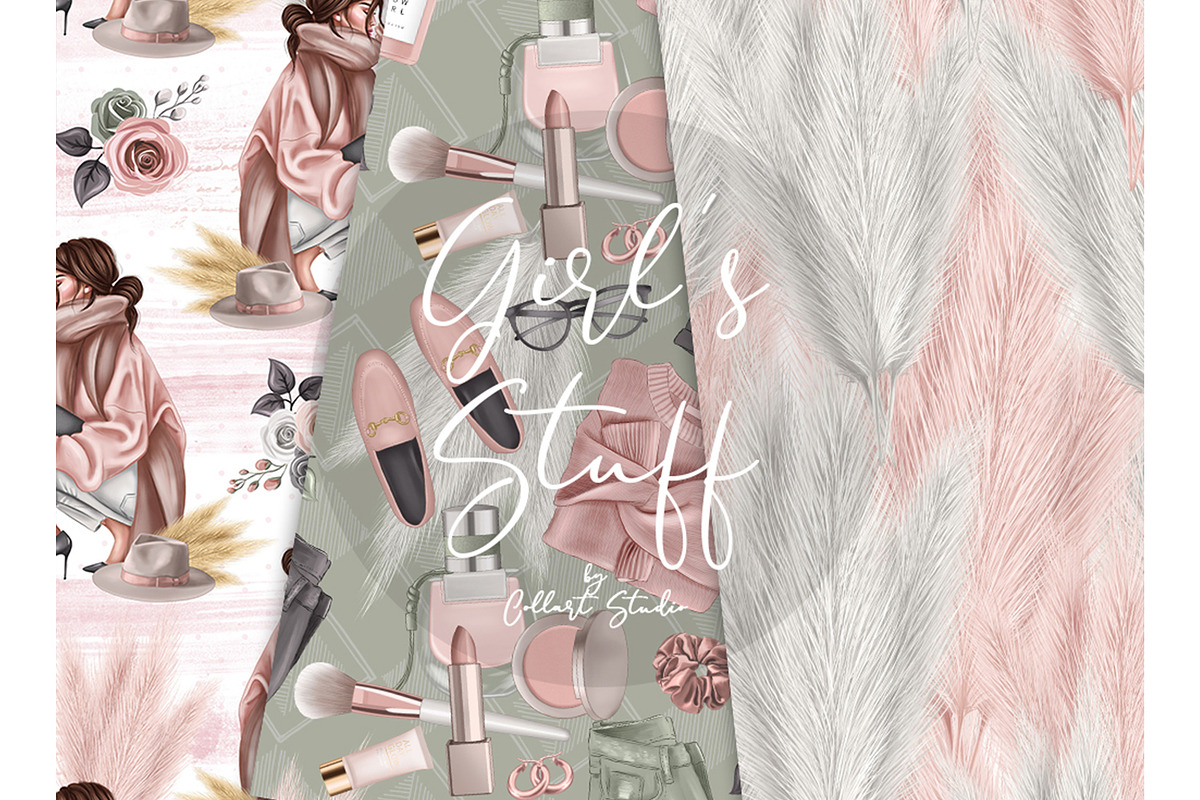 Fashion digital paper, makeup papers, a Pattern Graphic by Collart Studio (Photo 4 of 6)