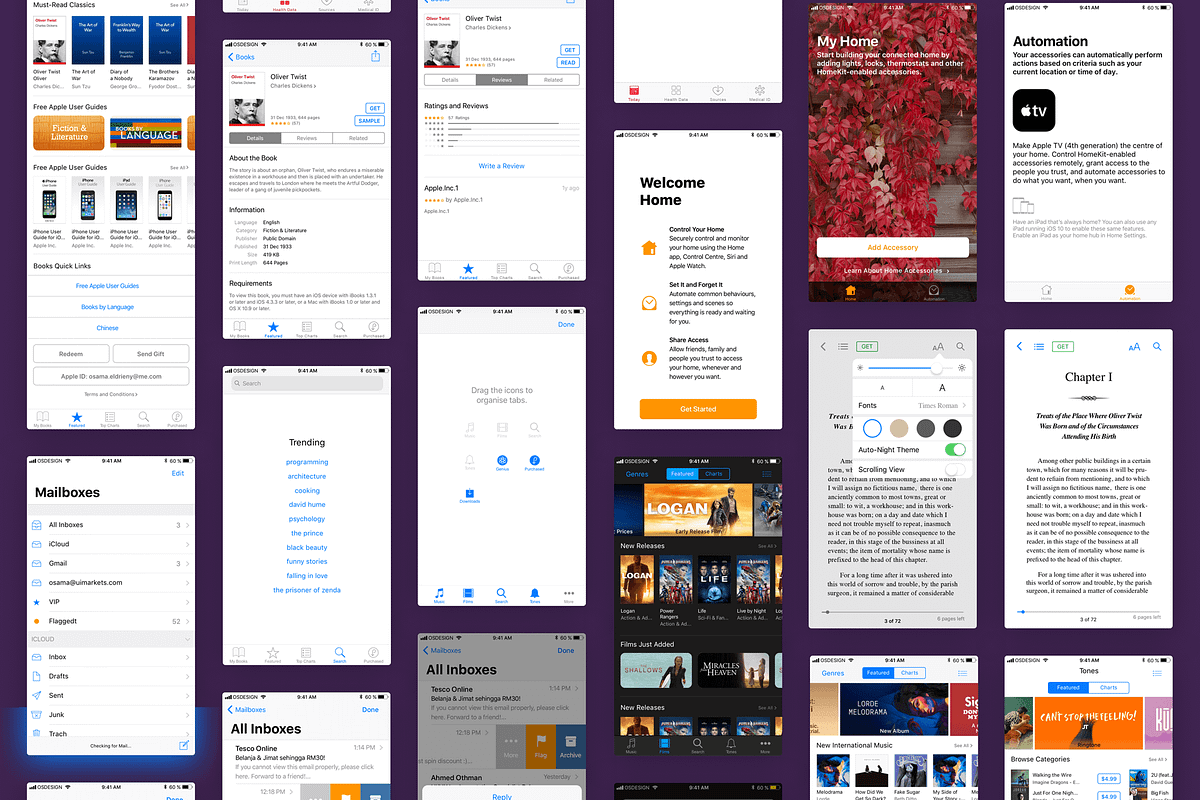 iOS11 GUI KIT Illustrator Sketch XD, an UI Kit Template by Ui Markets (Photo 15 of 21)