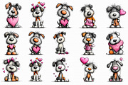 Whimsical Puppy Love Valentine Clipa, an Illustration by Libby Wishes (Thumbnail 2 of 7)