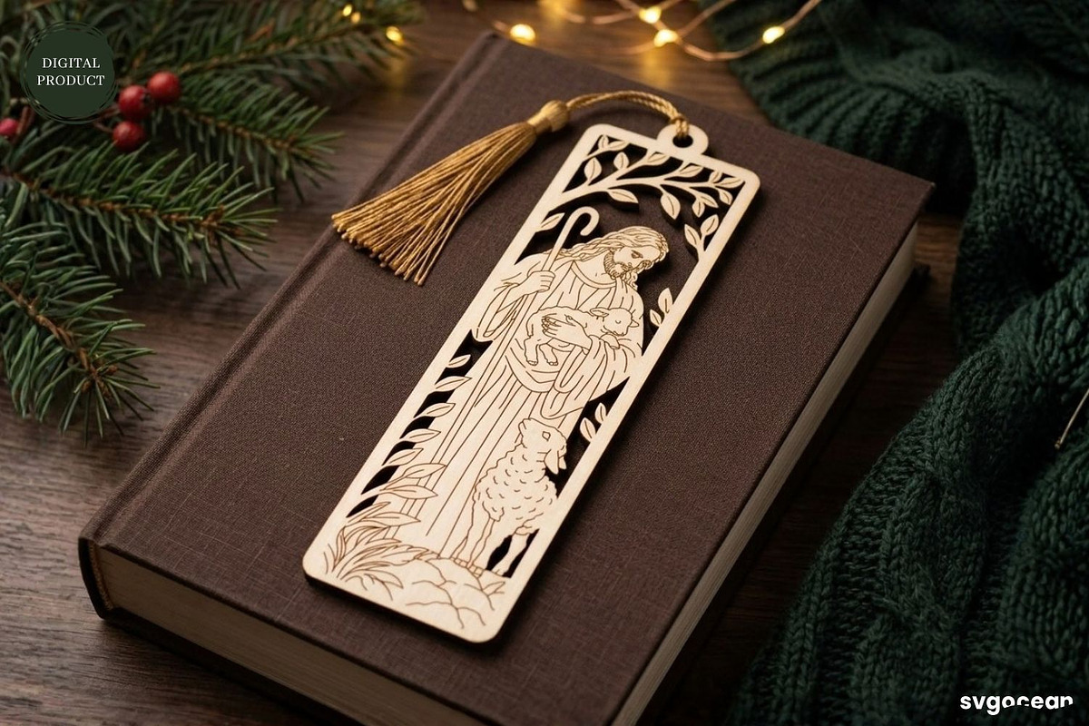 Wooden Jesus Bookmarks SVG Bundle, a Decorative Illustration by svgocean (Photo 6 of 13)