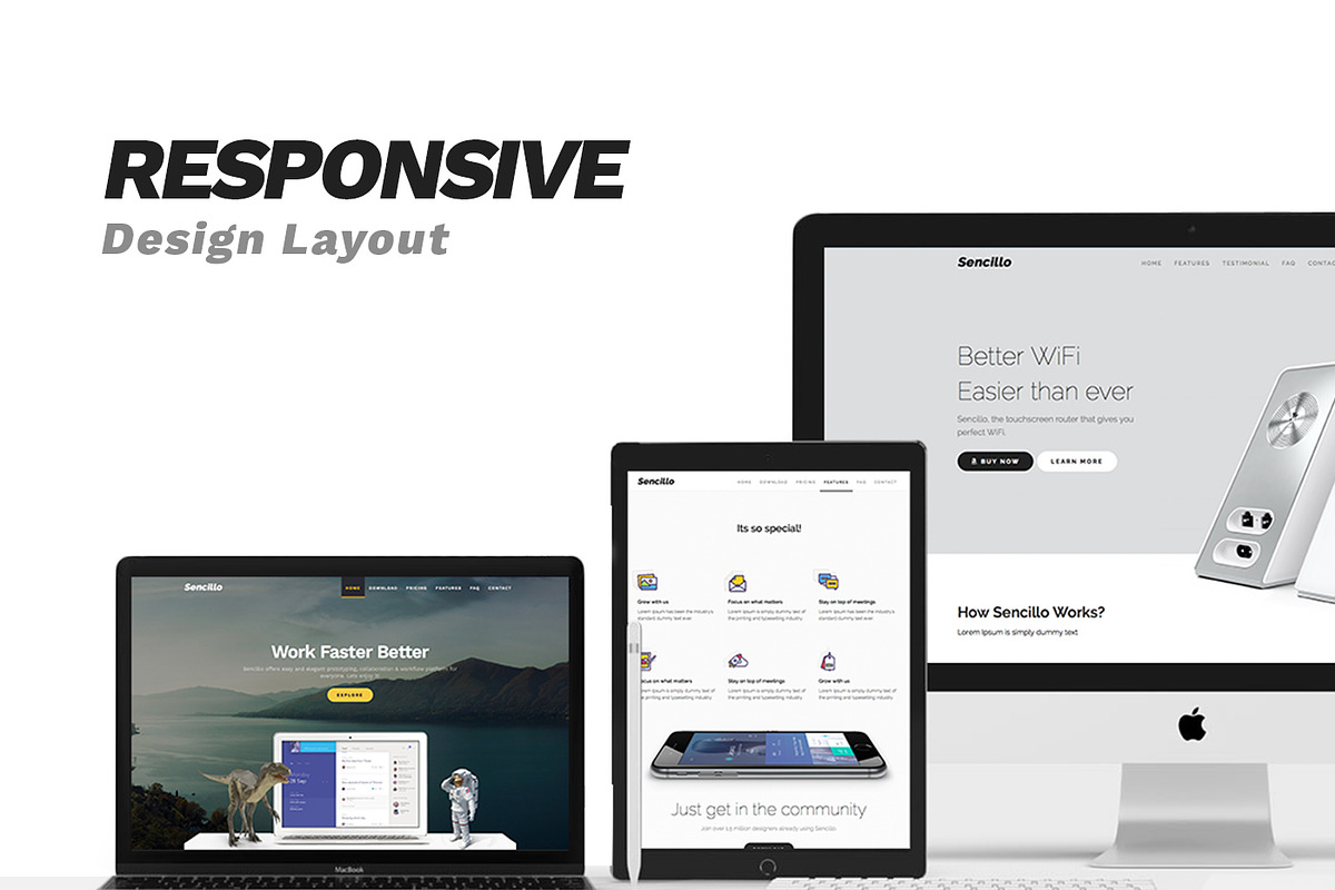 Sencillo – Multi-purpose Responsive, a HTML Template by Geek Shop (Photo 2 of 4)