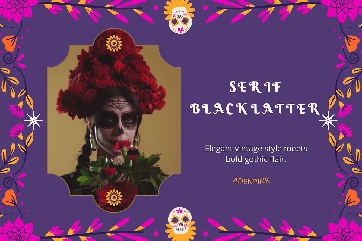 Serif Blacklatter Elegant Vintage, a Sans Serif Font by adenpinkstore (Photo 4 of 6)