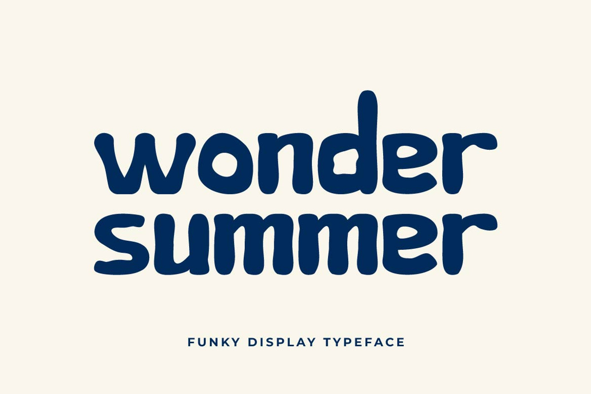 Wonder Summer – Funky Display Font, a Sans Serif Font by Artiveko (Photo 1 of 7)