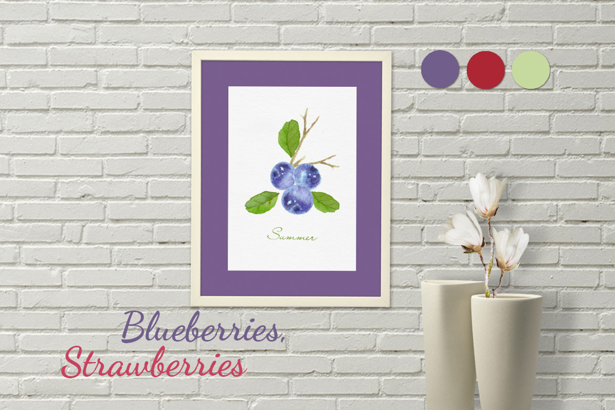 Blueberries,  Strawberries, a Pattern Graphic by oKOLOstyle (Photo 6 of 6)