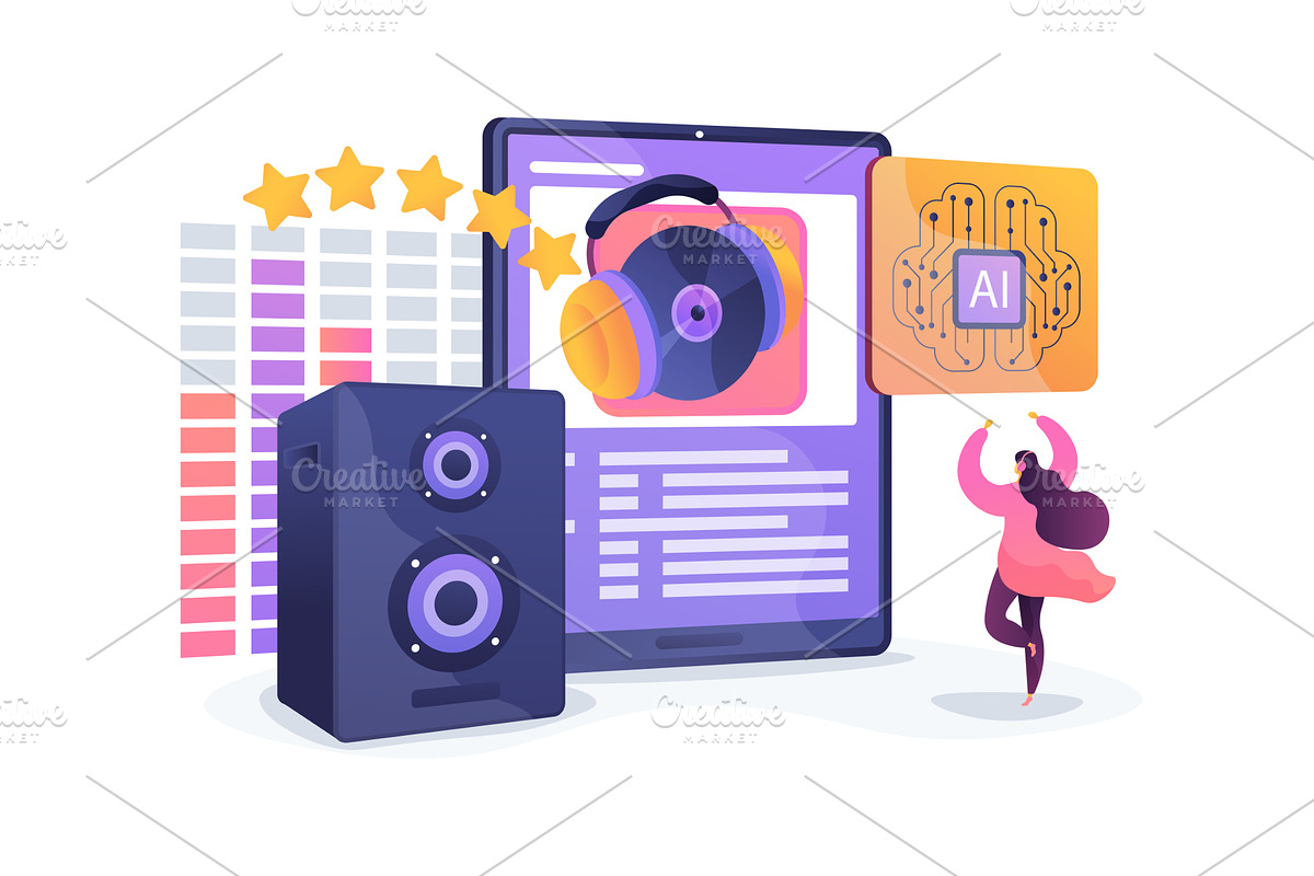 AI Music Recommendation Algorithms, an Illustration by Visual Generation