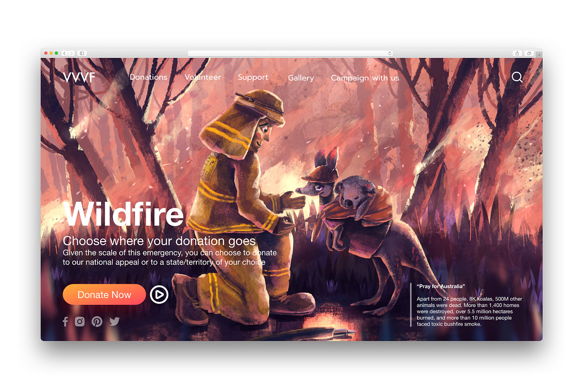 Firefighter helping kangaroo&koala, an Illustration by Artmeesri (Photo 2 of 3)