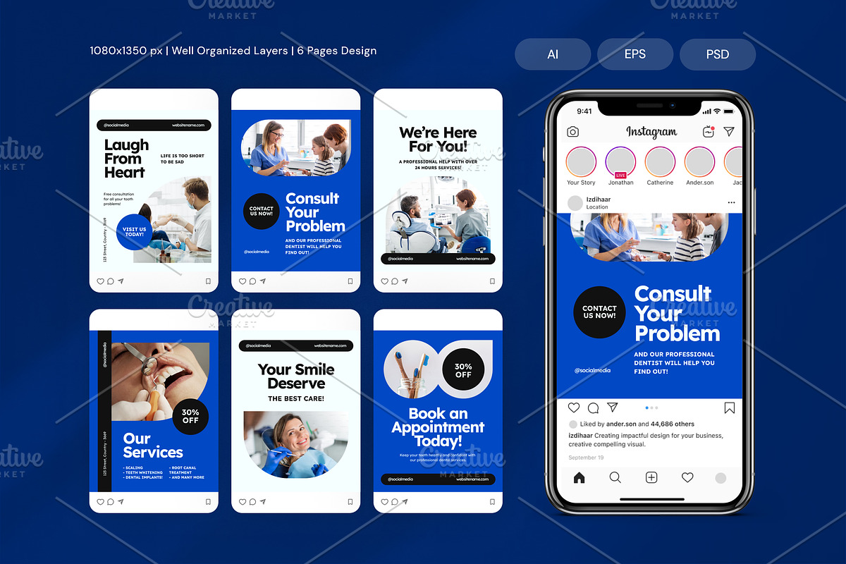 Dental - Instagram Post, a Brochure Template by Izdihaar_Studio (Photo 1 of 3)