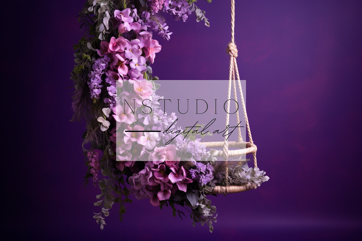 15Floral Swing Themed Baby Backdrops, a Layer Style Add-On by NSTUDIO (Photo 3 of 9)