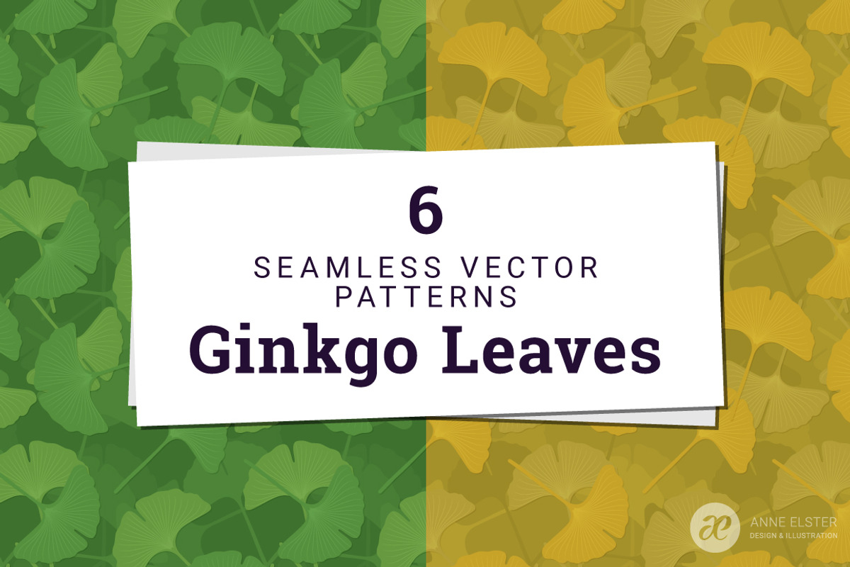 Ginkgo Leaves Vector Pattern, a Pattern Graphic by Anne Elster Design (Photo 1 of 3)
