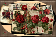 Vintage Christmas Rose Printable, a Background Graphic by Printable Treasure (Thumbnail 3 of 3)