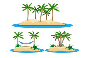 isolated island with palm trees, an Object Illustration by piter.goskov