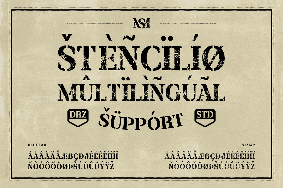 Stencilio – Serif Stencil Grunge, a Serif Font by Drizy (Photo 6 of 10)