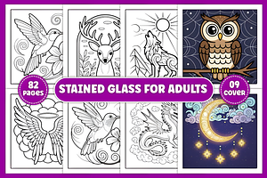 Stained Glass Coloring Page, a Decorative Illustration by Coco Bloom