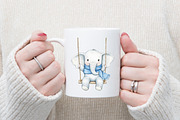Watercolor Animals on Swings Clipart, an Illustration by designcity5 (Thumbnail 4 of 5)