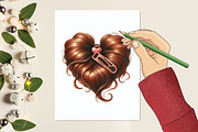Hair Clipart,Long Hair, Natural Hair, a Graphic by designcity5 (Thumbnail 5 of 5)