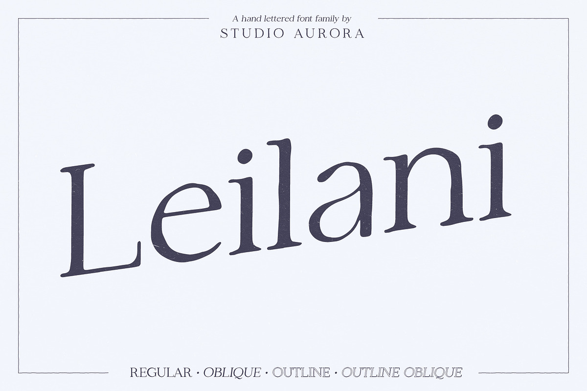 Leilani - Hand Drawn Elegant Serif, a Serif Font by Studio Aurora (Photo 1 of 9)