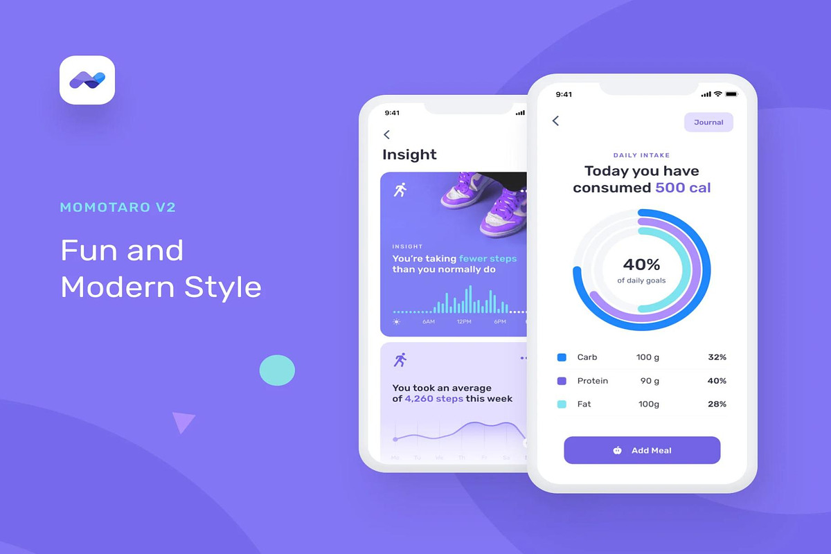 Momotaro Health UI Kit, an UI Kit Template by Creative Perspective (Photo 3 of 8)