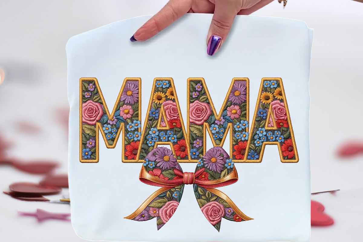 Floral Mama Bow PNG, an Illustration by CraftArtStudio (Photo 1 of 4)
