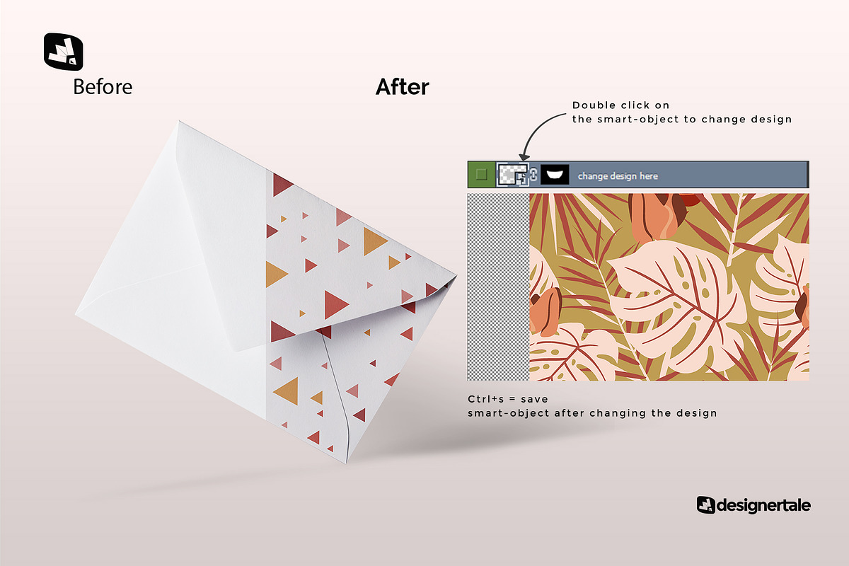 Rectangular Letter Envelope Mockup, a Product Mockup by Designertale