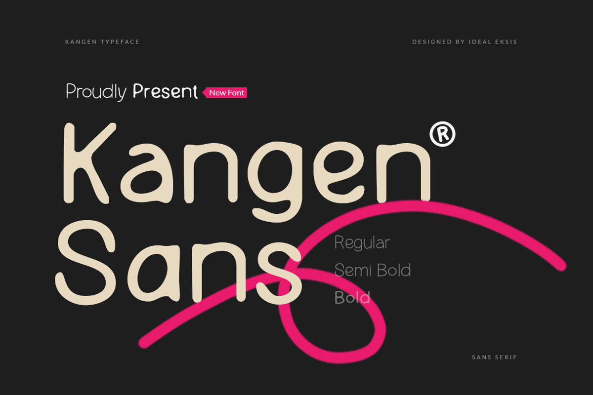 Kangen sans, a Sans Serif Font by Ideal Eksis (Photo 1 of 9)