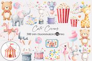Watercolor cute circus clipart, an Illustration by Designworld (Thumbnail 1 of 4)