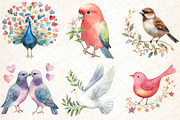 Lovely Birds Clipart Bundle, an Illustration by DreamCafeArt (Thumbnail 3 of 5)