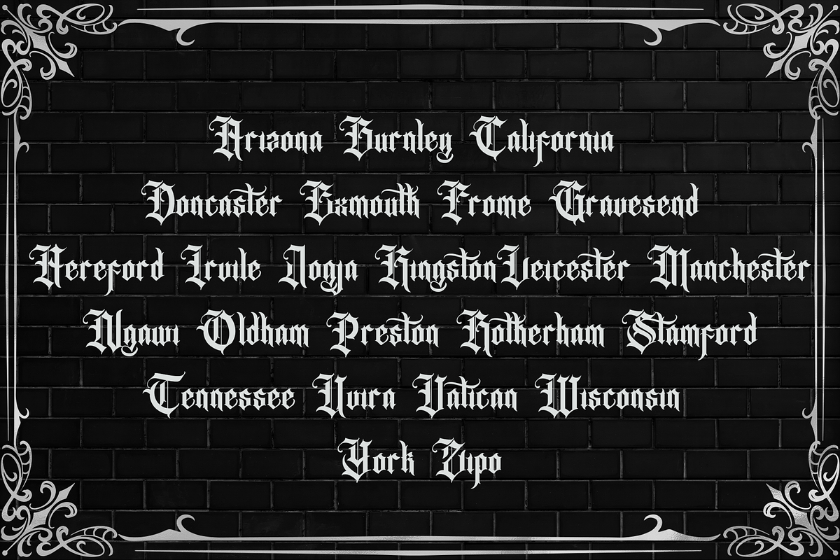 Rhodestra Blackletter, a Blackletter Font by dansdesign (Photo 7 of 10)