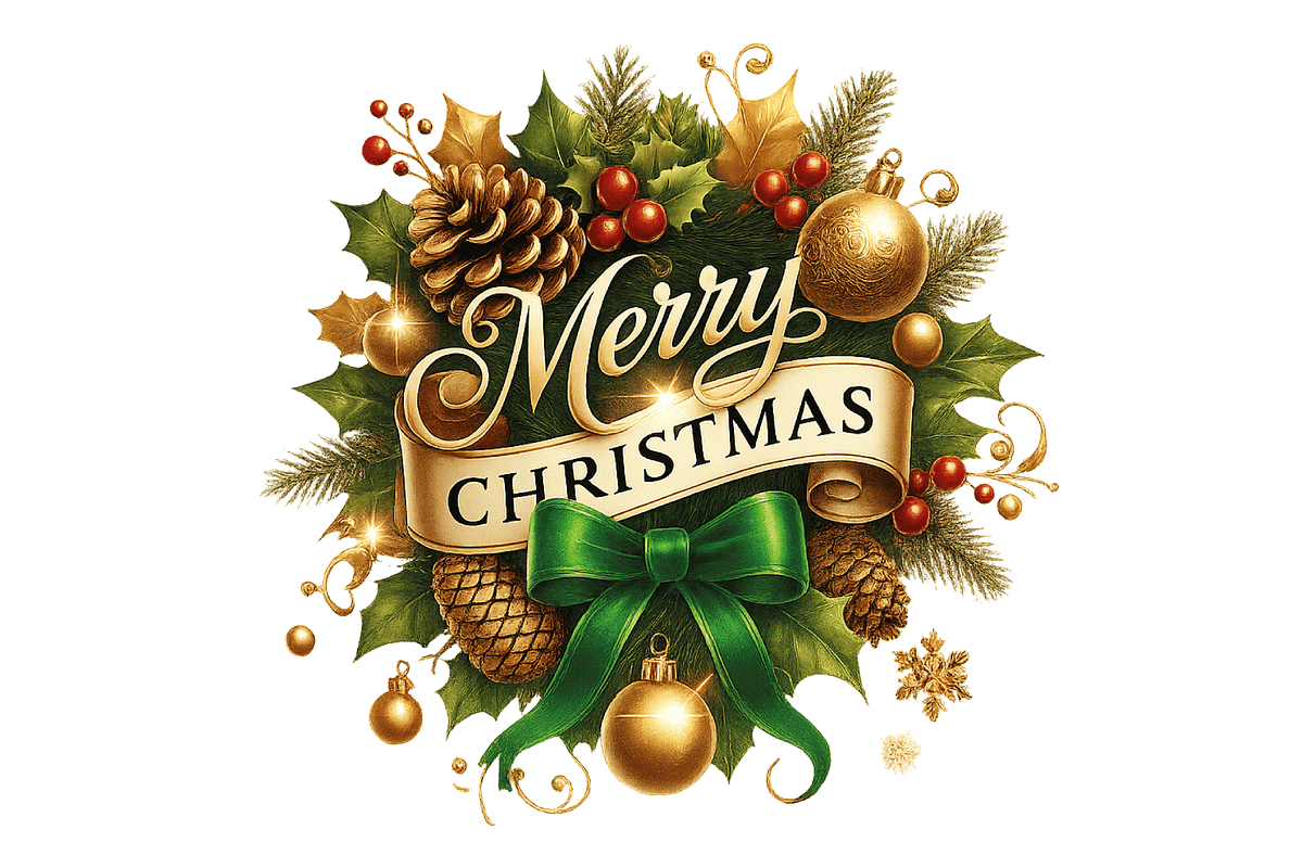 Christmas wreath decorated, an Illustration by Vector Stall (Photo 1 of 4)