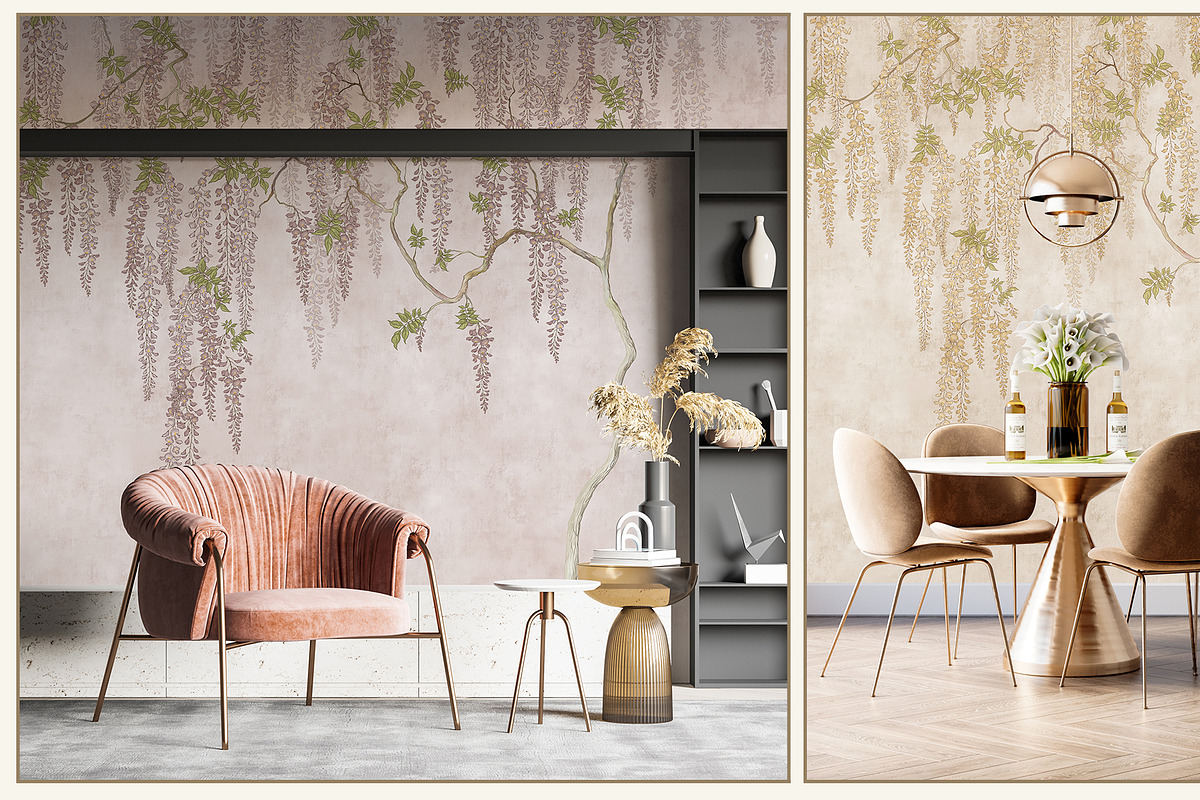 Fresco collection Wisteria bloom, a Wallpaper Graphic by Natalia0307 (Photo 14 of 25)