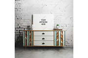 Canvas Poster Mockup Mid Century, a Print Template by positvtplus (Thumbnail 1 of 2)