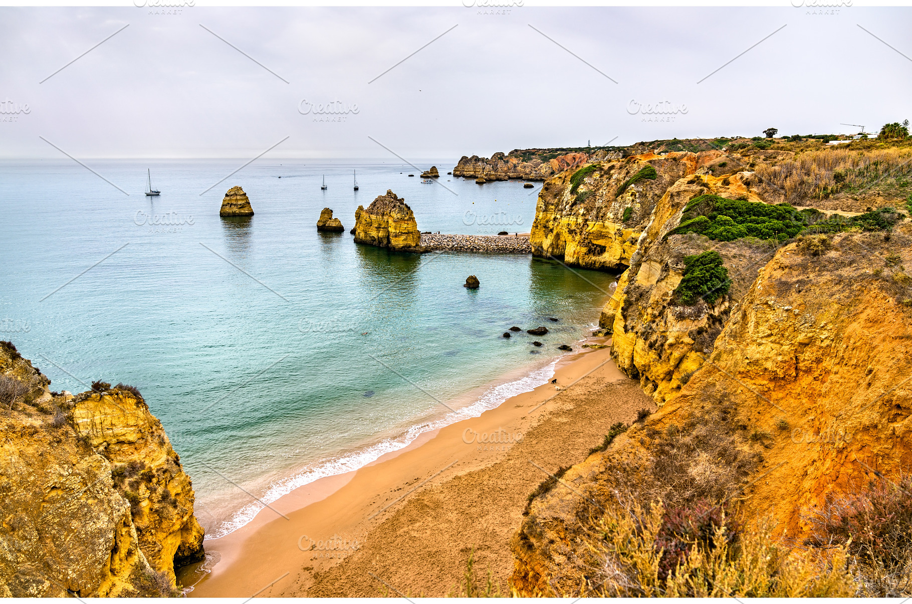 Coastal cliffs at Lagos - Algarve, a Nature Photo by Leonid Andronov