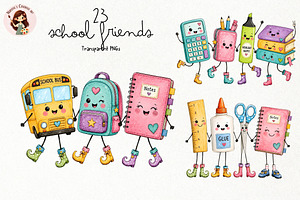Cute School Supplies PNG, an Object Illustration by Nicolle's Colorful Art