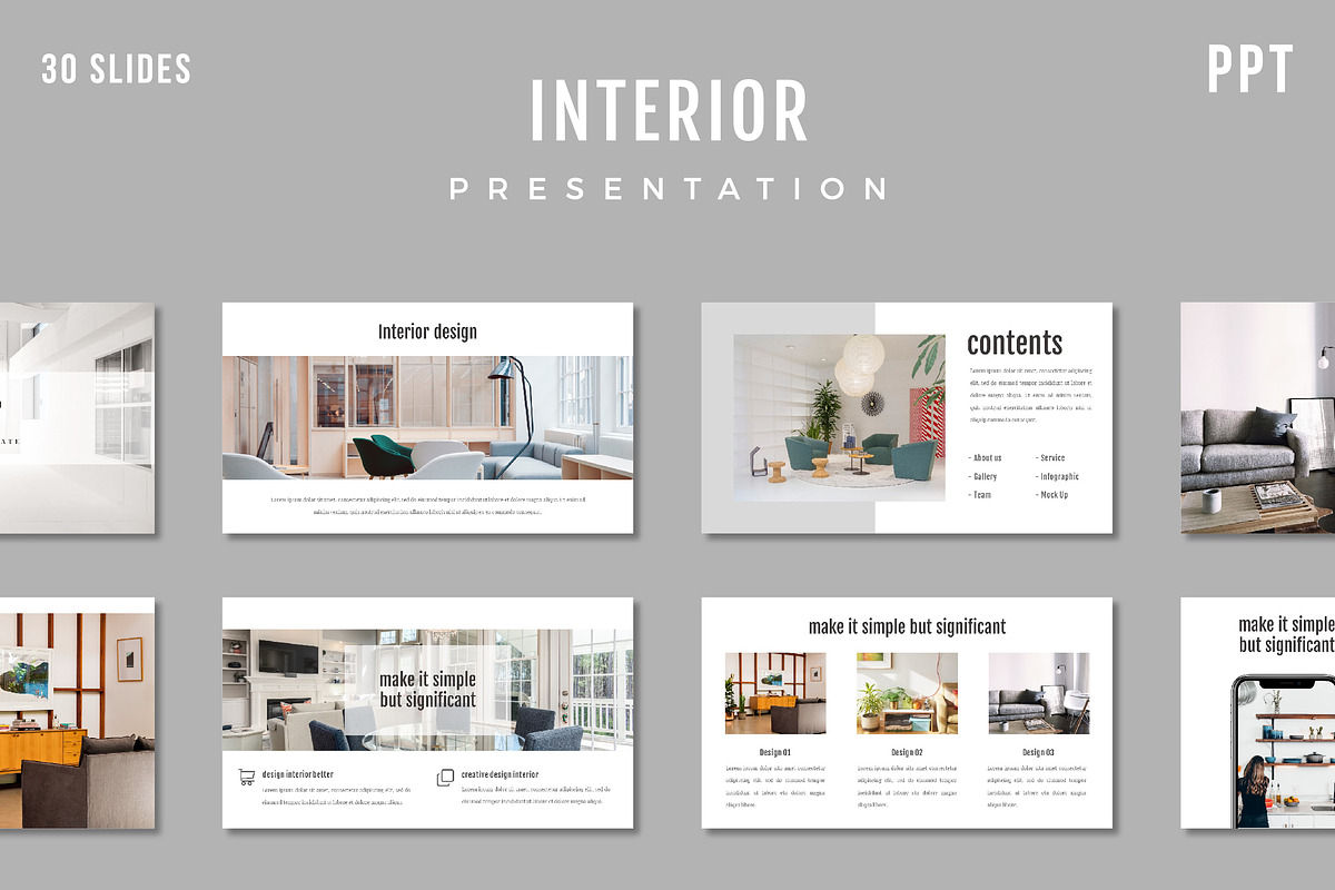 INTERIOR - Powerpoint Template, a Presentation Template by Deemak Daksina