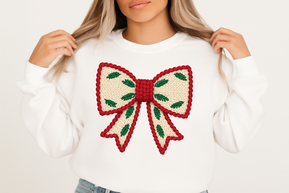 Christmas Coquette Bow Crochet Faux, an Illustration by Craft Nest (Photo 3 of 5)