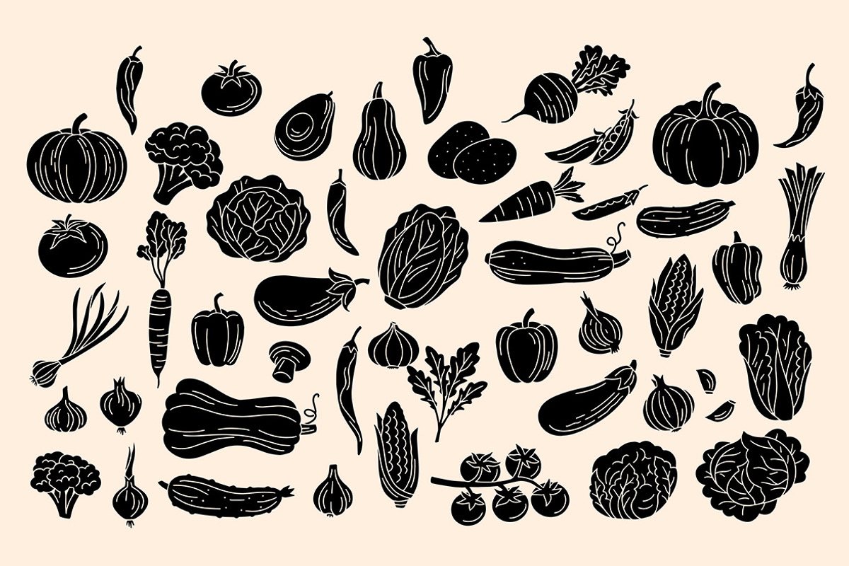Veggies Linocut Bundle, an Illustration by ClayStudio (Photo 2 of 9)