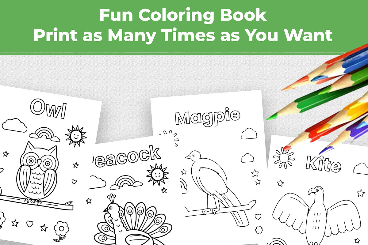 50 Pages Animal Coloring Book Kids, an Education Illustration by Mohammad Sarfaraz (Photo 7 of 15)