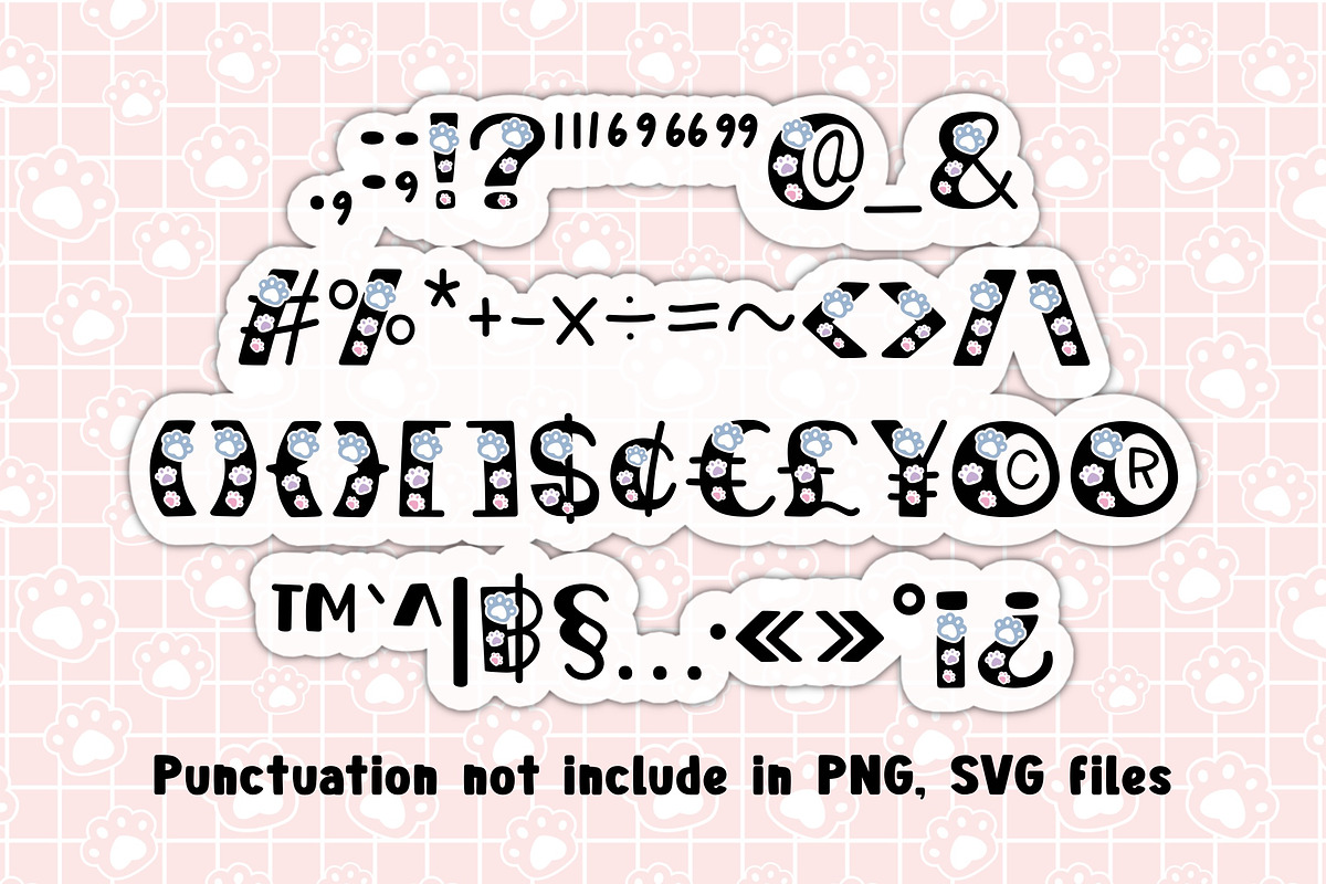 Paws Nani Colors OTF PNG SVG, a Symbol Font by DREAMs Soul G. (Photo 3 of 5)