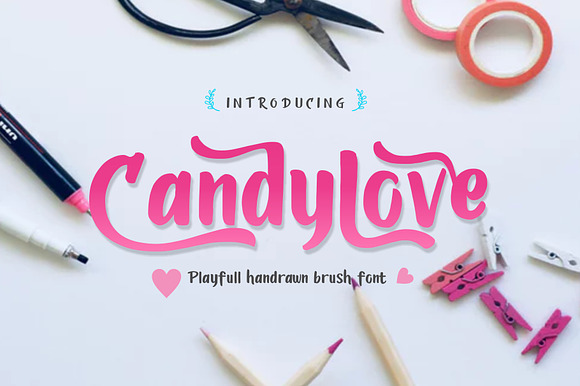 Candylove Playfull brushwritten font preview 8