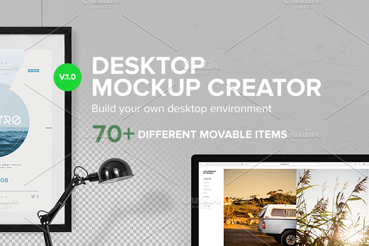Desktop Mockup Creator, a Books & Magazine Mockup by Mockura (Photo 2 of 5)
