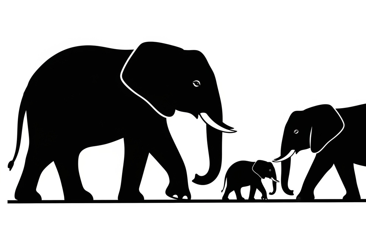 elephant family silhouette design, an Illustration by Amazin_art (Photo 27 of 51)
