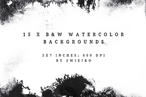 Black & White watercolor backgrounds