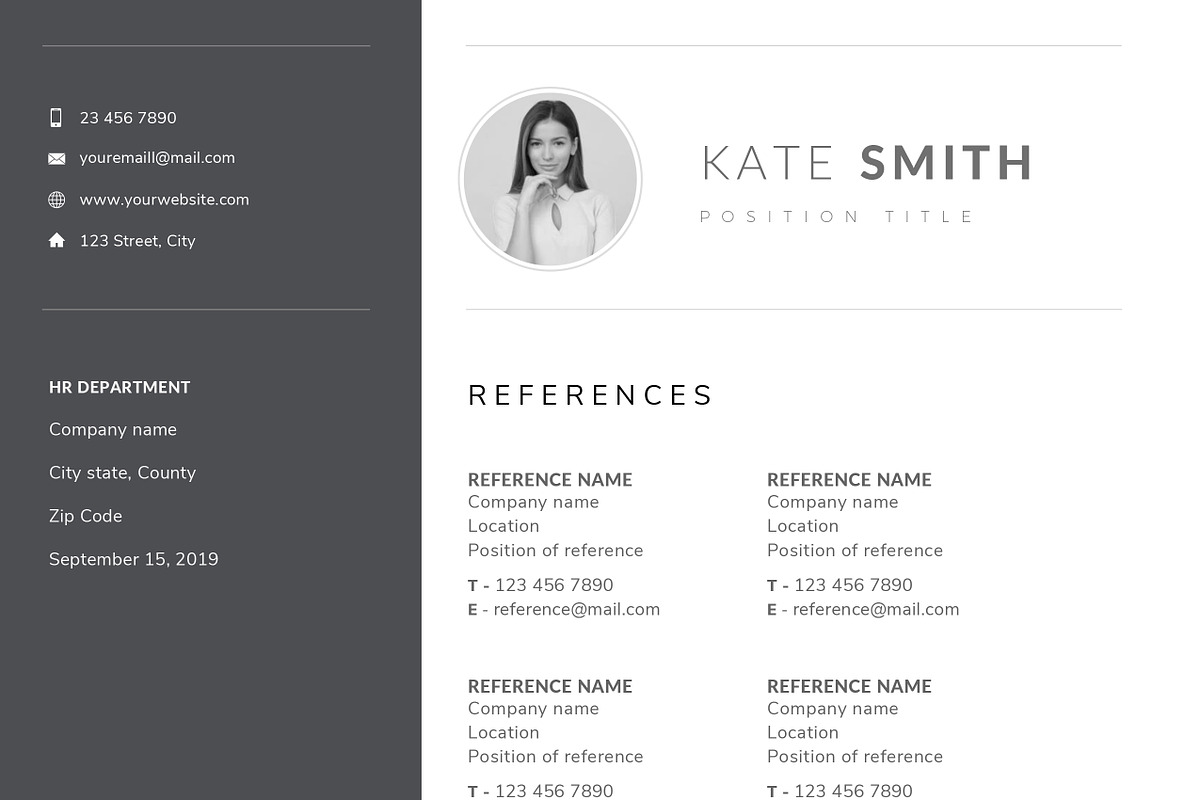 Resume Template / CV (One Page), a Resume Template by TheResumeCoach (Photo 8 of 8)