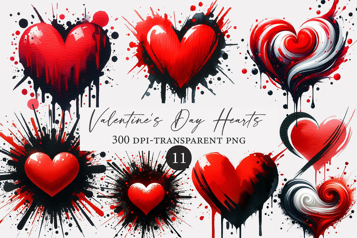Valentine's Day Hearts Clipart, an Illustration by Designworld (Photo 1 of 3)