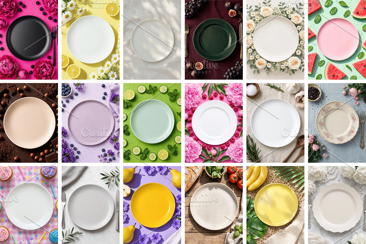 Empty Plate Photos, Top View Flat, a Food & Drink Photo by Selenique Studio (Photo 6 of 10)