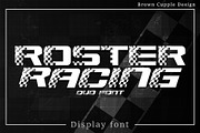 Roster Racing - Decorative Font, a Sans Serif Font by Brown Cupple (Thumbnail 1 of 7)