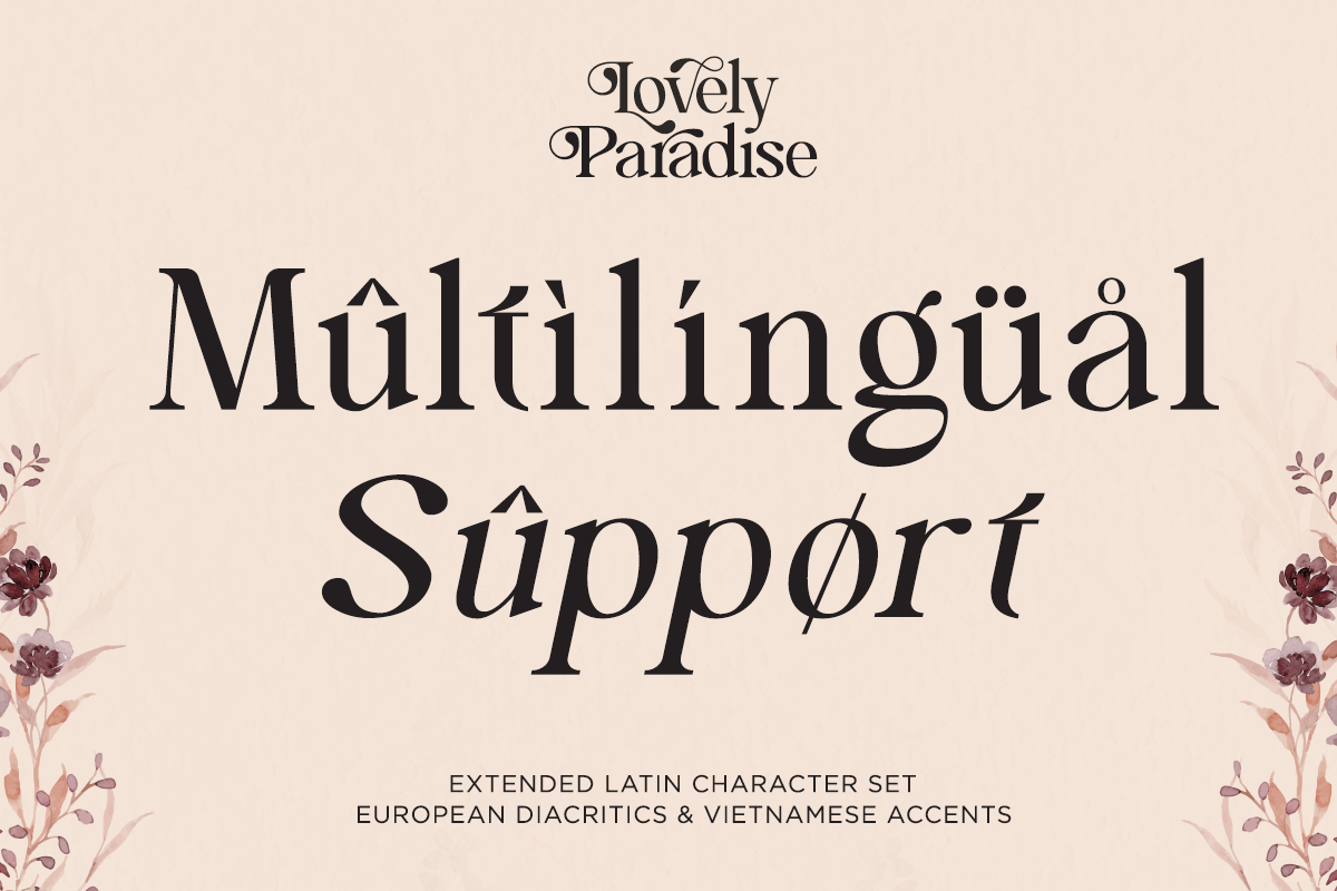 Lovely Paradise - Decorative Serif, a Serif Font by Font Liner (Photo 12 of 15)