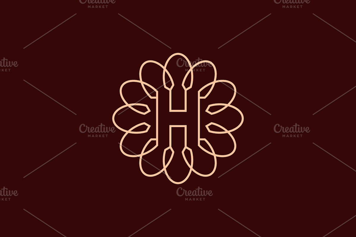 elegant letter H sunflower logo, a Branding & Logo Template by Rasagama Studio
