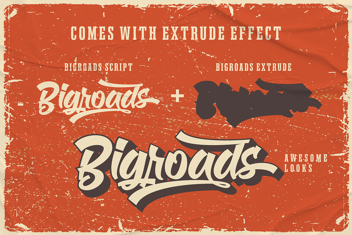 Bigroads Script - Retro Font, a Script Font by figuree studio (Photo 3 of 10)