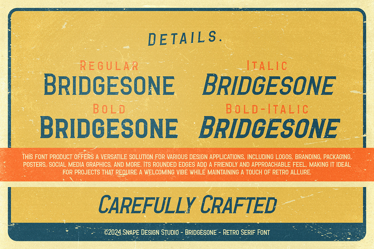 Bridgesone - Retro Serif Font, a Serif Font by Snape Design Studio (Photo 4 of 7)